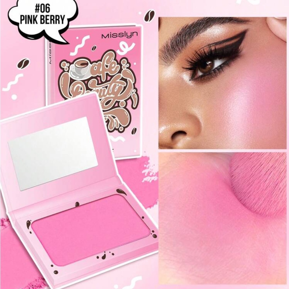 MissIyn Cafe Beauty Color Palette, Matte Powder Blush With Mirror,